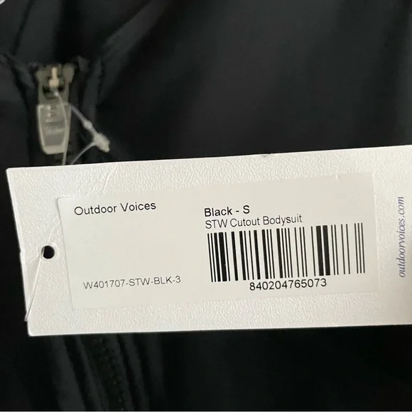 Outdoor Voices SplashKnit 6" Cutout Bodysuit Romper Black NWT - Picture 6 of 10